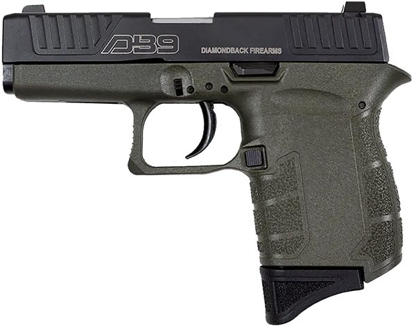 Diamondback DB0200P101 DB9 Gen4 Micro-Compact Frame 9mm Luger 6+1, 3.10" Stainless Steel Barrel, Black Nitride Serrated Stainless Steel Slide, OD Green Polymer Frame & Grip