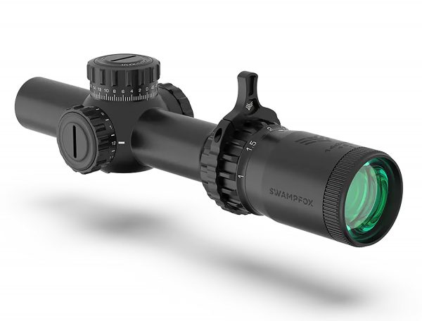 Swampfox Optics THK16241RF Tomahawk II  Black 1-6x 24mm 30mm Tube Bright Fiber Optic Red Reticle