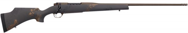 Weatherby MCU03N65CMR4B Mark V Camilla Ultra Lightweight Compact 6.5 Creedmoor 3+1 22" Barrel, Midnight Bronze Cerakote Metal Finish, Black with Smoke/Gold Sponge Accents Monte Carlo Stock