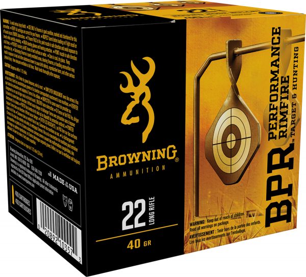 Browning Ammo B194122400 BPR Performance Rimfire  22LR 40gr Lead Round Nose 400 Per Box/4 Case