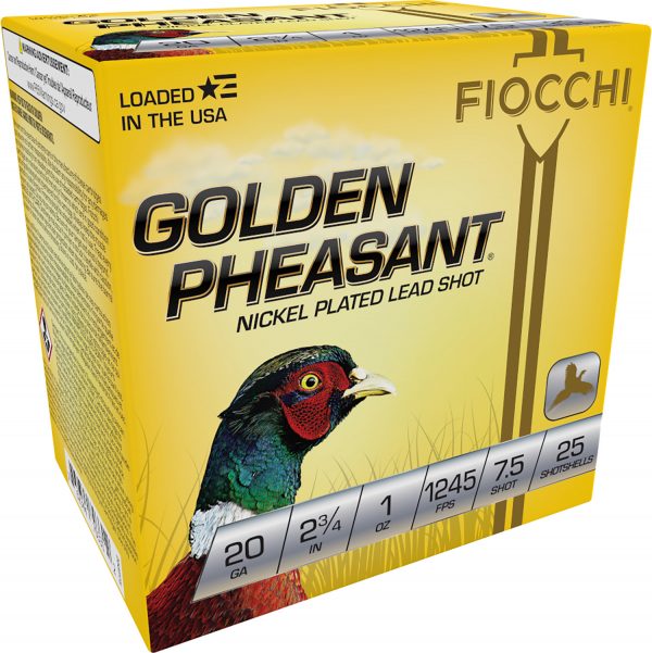 Fiocchi 20GP75 Golden Pheasant Extrema 20Gauge 2.75" 1oz 7.5Shot 25 Per Box/10 Case