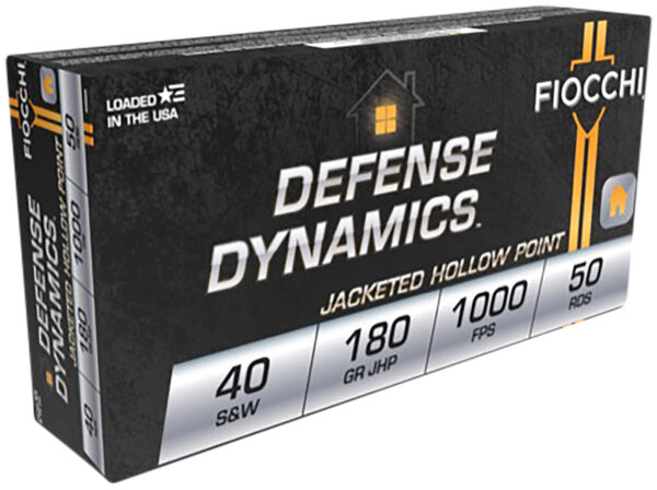 Fiocchi 40SWE Defense Dynamics  40S&W 180gr Jacketed Hollow Point 50 Per Box/20 Case