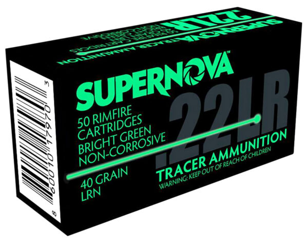 Piney Mountain Ammunition PMSN22LRG Green Tracer Non-Corrosive 22LR 40gr Lead Round Nose 50 Per Box/100 Case