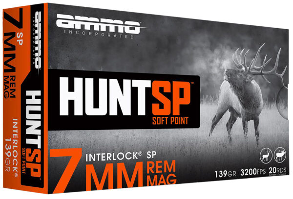 Ammo Inc 7MM139SPA20 Hunt  7mm 139gr Soft Point 20 Per Box/10 Case