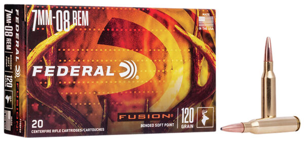 Federal F708FS2 Fusion  7mm-08Rem 120gr Bonded Soft Point 20 Per Box/10 Case