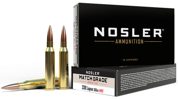 Nosler 43136 Match Grade  338LapuaMag 300gr Custom Competition Hollow Point Boat Tail 20 Per Box/10 Case