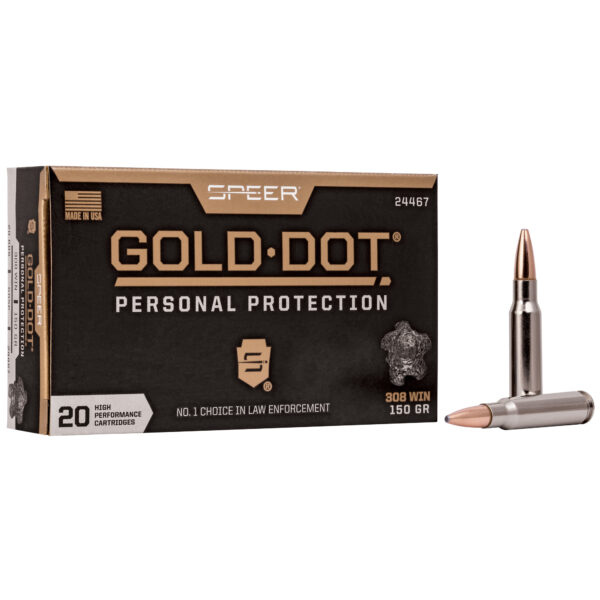 Speer Ammunition Speer Gold Dot, 308 Winchester, 150Gr, Gold Dot Hollow Point