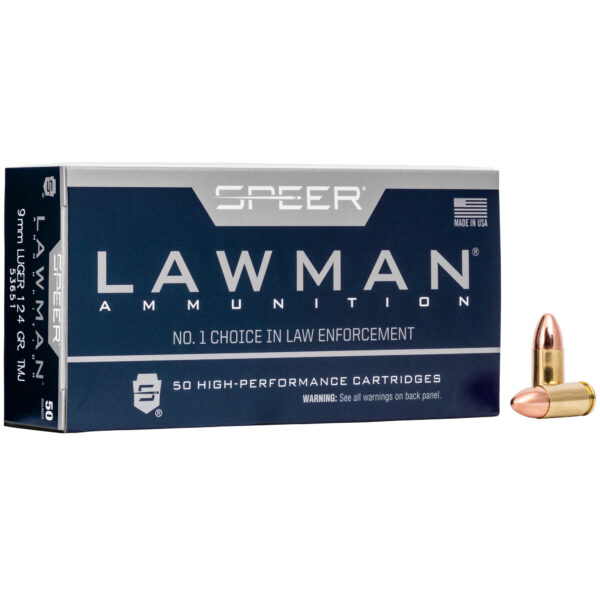 Speer Ammunition Speer Lawman, Training, 9mm, 124 GR, Total Metal Jacket