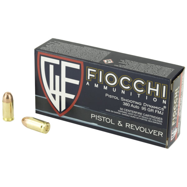 Fiocchi Ammunition, Centerfire Pistol, 380ACP, 95 Grain, FullMetal Jacket, 50 Round Box - Image 2