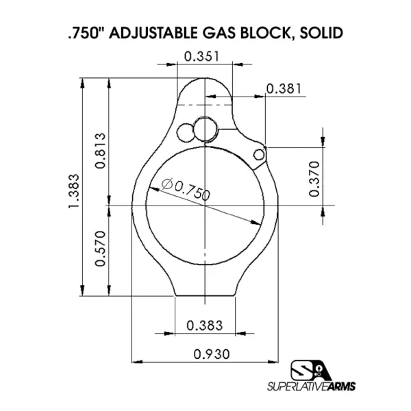 Superlative Arms Adjustable Gas Block .750" Set Screw Melonite, QPQ - Image 4