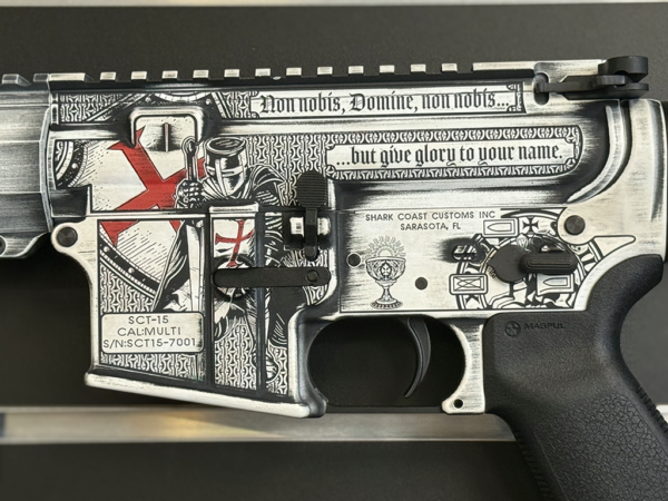 Shark Coast Tactical Templar AR-15 - 5.56x45mm, 16" Barrel, White Battle Worn Cerakote Finish - Image 2