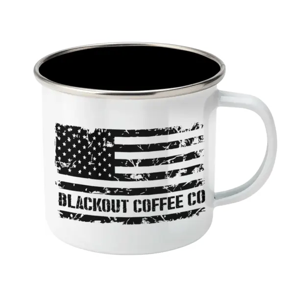 Operation Blackout Coffee Co. Logo & On Duty Enamel Steel Mug 12oz - Image 3