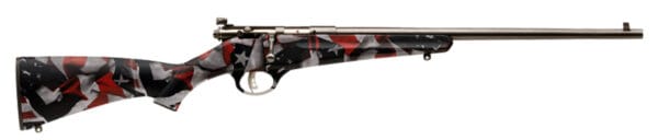 Savage Arms 13801 Rascal  Youth 22 LR 1rd 16.13" Satin Black Sporter Barrel, Satin Black Carbon Steel Receiver, American Flag Fixed Synthetic Stock, Right Hand