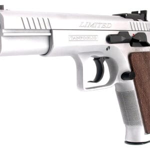 Tanfoglio IFG TF-LIMPRO-9 Defiant Limited Pro 9mm Luger Caliber with 4.80" Barrel, 19+1 Capacity, Overall Hard Chrome Finish Steel, Beavertail Frame, Serrated Slide & Brown Polymer Grip