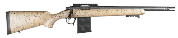 Christensen Arms 8010612100 Ridgeline Scout Full Size 6.5 Creedmoor 4+1, 16" Black Nitride Steel Threaded Barrel, Black Nitride Aluminum Receiver, Tan w/Black Webbing Fixed Sporter Stock