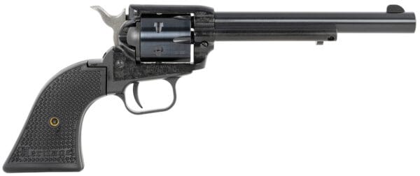 Heritage Mfg RR22MB6PG Rough Rider  22 LR/22 WMR 6 Shot, 6.50" Black Steel Barrel, Black Cerakote Zinc Alloy Frame, Black Cerakote Cylinder, Black Polymer Grip, Hammer/Thumb Safety, Exposed Hammer