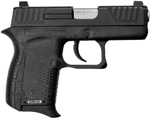 Diamondback DB0100E002 DB380 Gen4 Micro-Compact Frame 380 ACP 6+1, 2.80" Stainless Steel Barrel, Black Nitride Serrated Stainless Steel Slide, Black Polymer Frame w/Beavertail & Grip