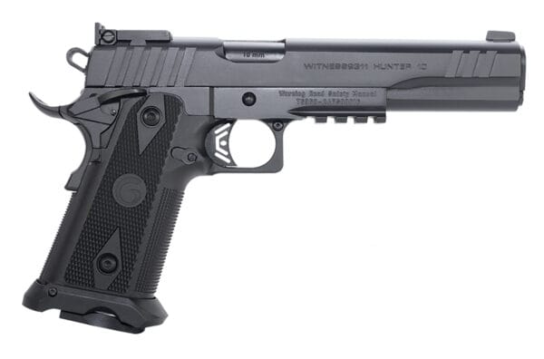 Girsan 395070 Witness2311  10mm Auto 15+1 6" Black Steel Barrel, Black Serrated Steel Slide, Black Polymer Frame w/Beavertail & Picatinny Rail, Black Checkered Polymer Grip, Ambidextrous