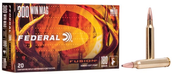 Federal F300WFS3 Fusion  300WinMag 180gr Bonded Soft Point 20 Per Box/10 Case