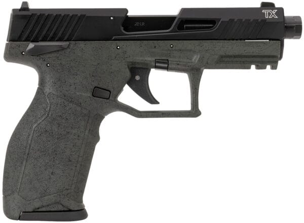Taurus 12TX22141SP2 TX22 Gen 2 Full Size Frame 22 LR 16+1/22+1 4.60" Threaded Barrel, Serrated Slide, Adjustable Rear Sight, Polymer Frame w/Picatinny Rail