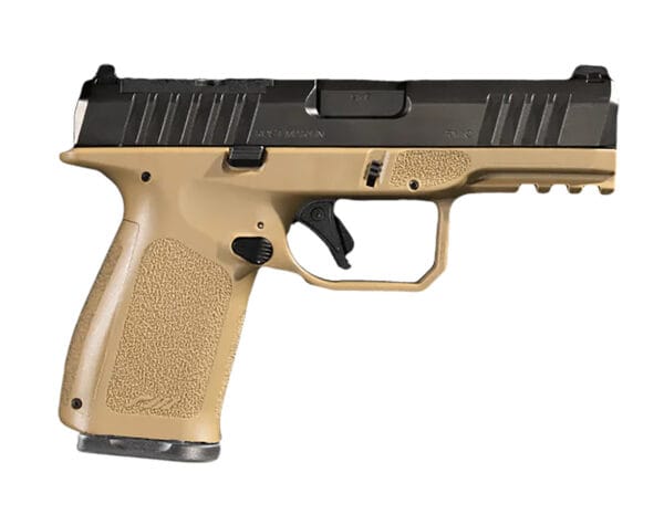 Rost Martin RM1CFDEOSP10CA RM1C *CA Compliant 9mm Luger 10+1 4" Black Steel Barrel, Black Tenifer Optic Ready/Serrated Steel Slide, Flat Dark Earth Polymer Frame w/Picatinny Rail, Textured Grip