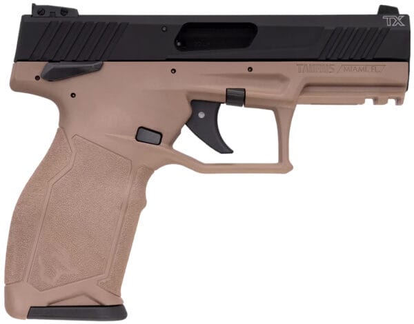 Taurus 1-2TX22141F-10 2TX  Full Size Frame 22 LR 10+1 4.60" Matte Black Threaded Barrel, Black Anodized Serrated Slide, Flat Dark Earth Polymer Frame w/Picatinny Rail, Textured Grip