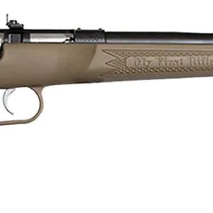 Crickett KSA2235 Youth  22 LR 1rd 16.12" Blued Barrel & Receiver, Fixed Front/Adjustable Rear Peep Sights, Desert Tan Synthetic Stock w/11.5" LOP, Rebounding Firing Pin Safety