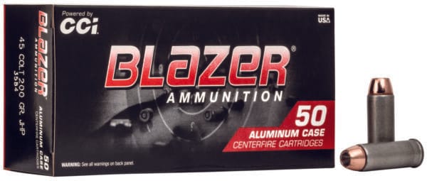 CCI 3584 Blazer Handgun 45Colt 200gr Jacketed Hollow Point 50 Per Box/20 Case