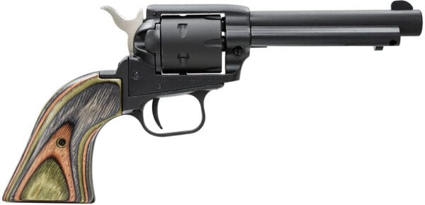 Heritage Mfg RR22MBS4 Rough Rider  22 LR 22 WMR 6 Shot 4.75" Black Satin Barrel, Cylinder & Frame, Camo Laminate Grips