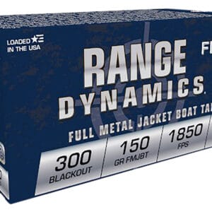 Fiocchi 300BLKC Range Dynamics  300Blackout 150gr Full Metal Jacket Boat Tail 50 Per Box/10 Case