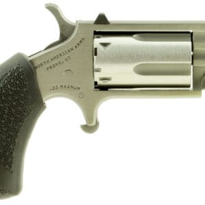North American Arms PUGDP Pug  22 WMR 5 Shot 1" Ported Barrel, Overall Stainless Steel Finish, Black Polymer Grip, XS White Dot Sight