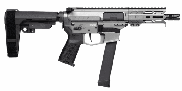 CMMG PISTOL, BANSHEE, MKGS, 9MM, 5", TUNGSTEN W/ADJ RIP BRACE