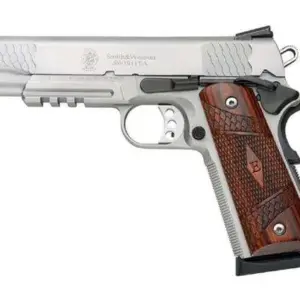 Alternative view of SMITH & WSSON 1911 E SERIES S/S 45ACP 5" 8RD TCTL RAIL