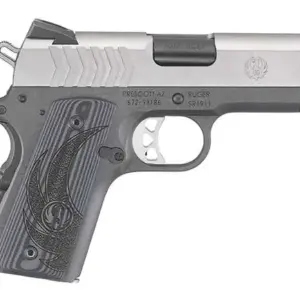 Alternative view of RUG SR1911 OFCR-STYLE 9MM PSTL 3.6" STS/BLK CHK GRPS 7+1