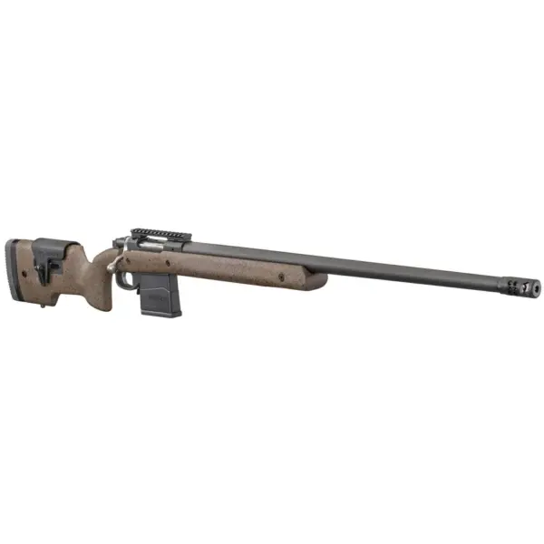 RUGER HAWKEYE LR TRGT 308WIN BOLT 26" MT BLK THRDE BBL, SPECK BLK/BRN LAM STOCK, 10RD DETACH MAG - Image 2