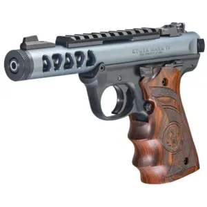 Alternative view of RUGER MRK IV 22/45LTE 22LR 4.4" DMND GRY ANODZ TRGT WD GRP 10RD MASS COMP.
