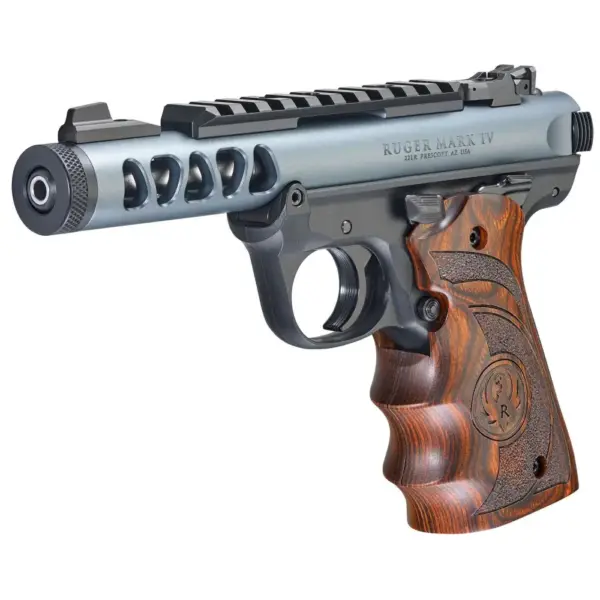 RUGER MRK IV 22/45LTE 22LR 4.4" DMND GRY ANODZ TRGT WD GRP 10RD MASS COMP. - Image 2