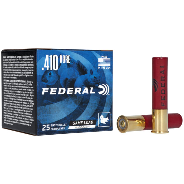 Federal, Game-Shok, 410 Gauge, 2.5", #6, Max Dram, .5oz, Shotshell Lead Shot, 25 Round Box