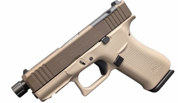 GLOCK 43X MOS 2 TONE TAN/BRONZE THREADED 9MM PISTOL 3.39"  2-10RD MAGS