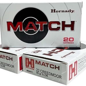 HORNADY 22 CREEDMOOR 80 GR ELD® MATCH 20RD/BX 10BX/CS