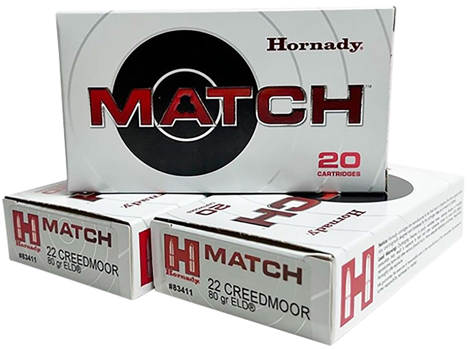 HORNADY 22 CREEDMOOR 80 GR ELD® MATCH 20RD/BX 10BX/CS