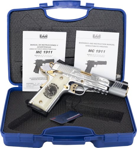 GIRSAN MC1911S LIBERADORE II - 45ACP CHROME/GOLD ENGRAVED 8RD