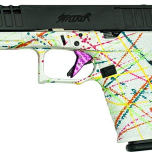 Alternative view of GLFA 19 STRIKER 9MM 4" 15 SHOT - BLK SLIDE SPLATTER WHITE FRAME