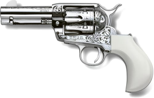 CIMARRON HUCKLEBERRY 45LC - 3.5" NICKEL ENGRAVED B-HEAD - Image 3