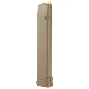 GLOCK GEN5 MAG 9mm 33rd (FDE mag floor plate FDE, follower orange) Pkg