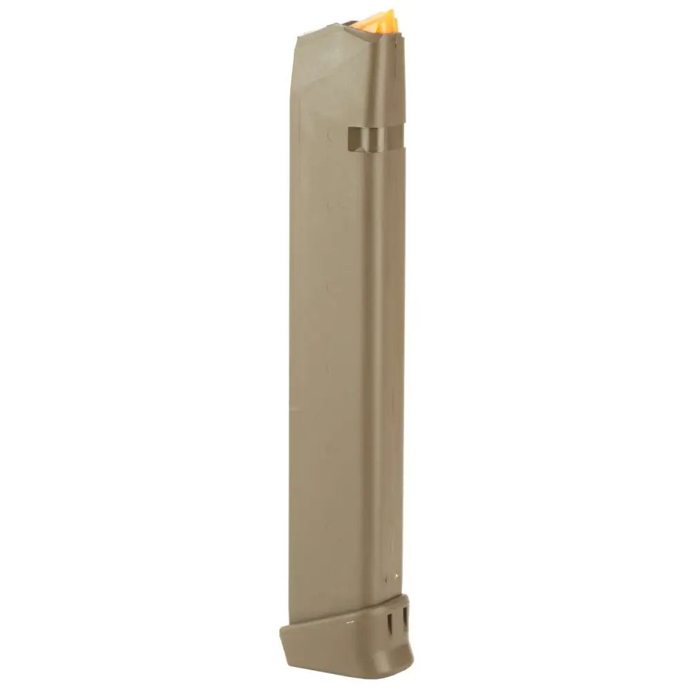 GLOCK GEN5 MAG 9mm 33rd (FDE mag floor plate FDE, follower orange) Pkg