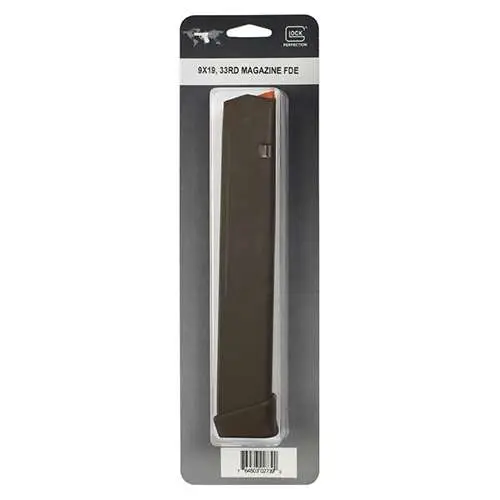 GLOCK GEN5 MAG 9mm 33rd (FDE mag floor plate FDE, follower orange) Pkg - Image 2