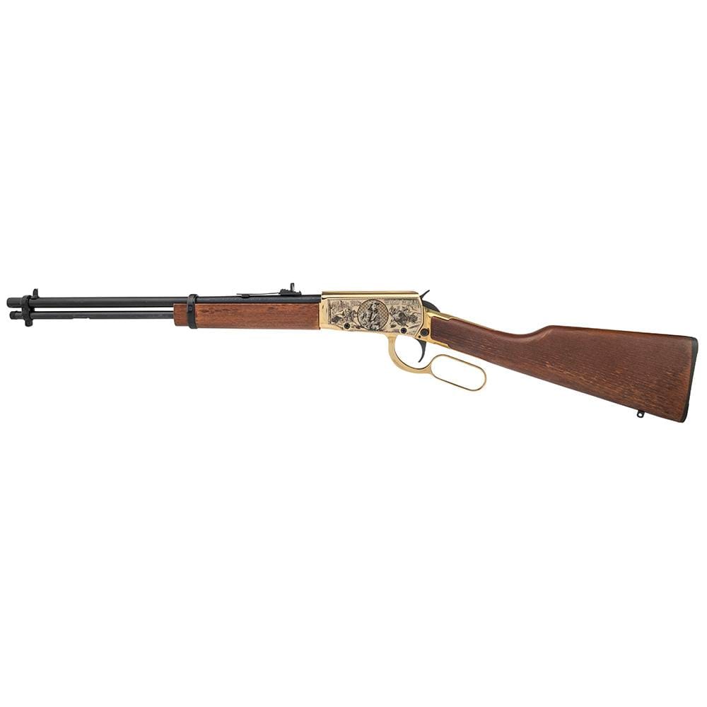 Rossi Rio Bravo Buffalo Bill Engraved PVD Gold Rifle .22 LR 15rd Capacity 18' Barrel Wood Stock