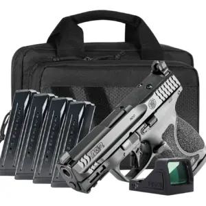 SMITH & WESSON M&P 9 COMPACT M2.0 NTS O.R. 3.6" 5-15RD MAGS, VIRIDIAN OPTIC, SAVIOR BAG