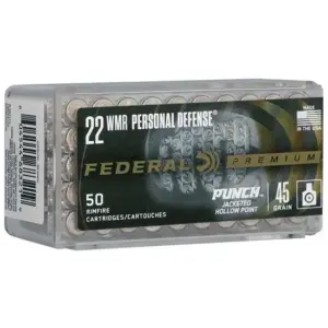 FEDERAL 22 MAG PUNCH 45GR JHP "PERSONAL DEFENSE" 50 RD/BX 60 BX/CS